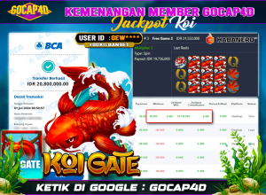 Bukti JP KOI GATE GOCAP4D Rp.20.800.000,-LUNAS