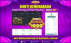GOCAP4D – GATES OF OLYMPUS 1000 RP 20.000.000,- LUNAS