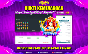 GOCAP4D – STARLIGHT PRINCESS RP 60.000.000,- LUNAS